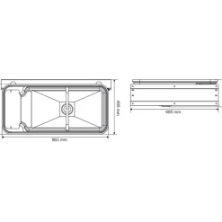 Abreuvoir Polybac 75 M double avec rebord à cordon et support de fixation