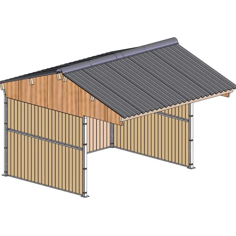 Abri de prairie double pente 4x3 m