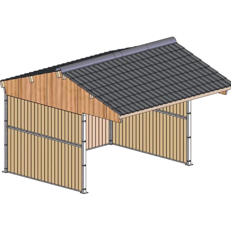 Abri de prairie double pente 4x3 m
