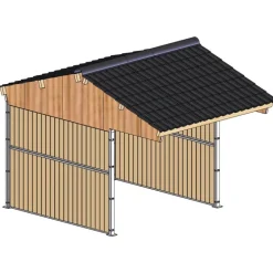Abri de prairie double pente 3x3 m