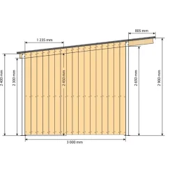 Abri de prairie simple pente SP 3x3 m