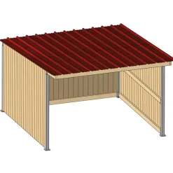 Abri de prairie simple pente SP 4x4 m