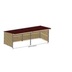 Abri de prairie simple pente SP 4x3 m