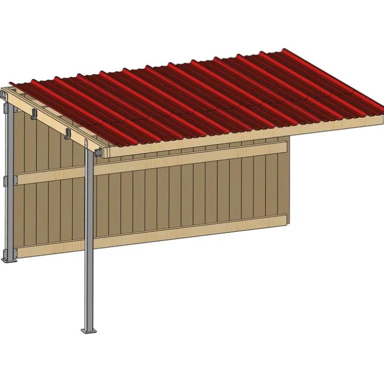 Extension abri de prairie simple pente SP 4x3 m