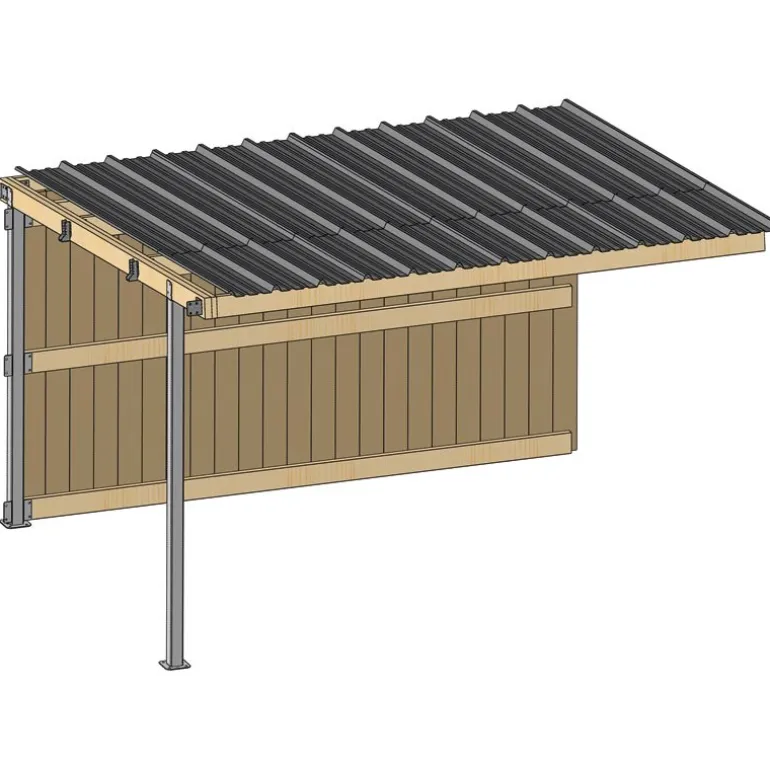 Extension abri de prairie simple pente SP 4x3 m