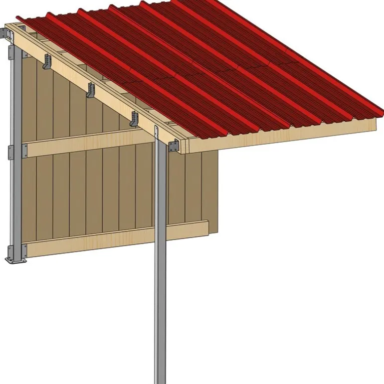 Extension abri de prairie simple pente SP 2x4 m