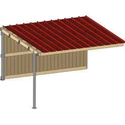 Extension abri de prairie simple pente SP 4x4 m