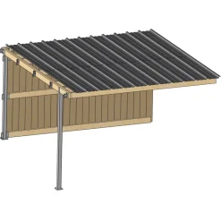 Extension abri de prairie simple pente SP 4x4 m