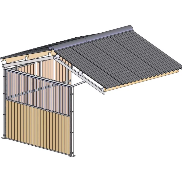 Extension d'abri de prairie double pente 3x3 m