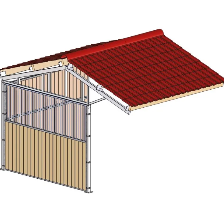 Extension d'abri de prairie double pente 3x3 m