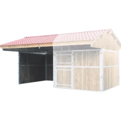 Extension d'abri de prairie double pente 3x3 m