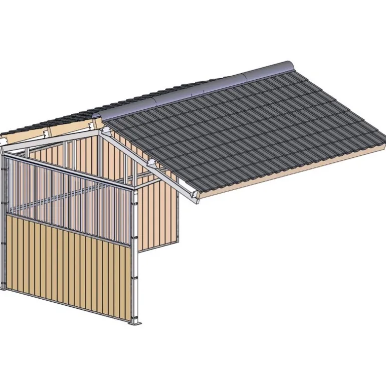 Extension d'abri de prairie double pente 4x3 m