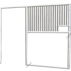 Façade de box barreaudée pour soubassement à maçonner - Larg. 3 m