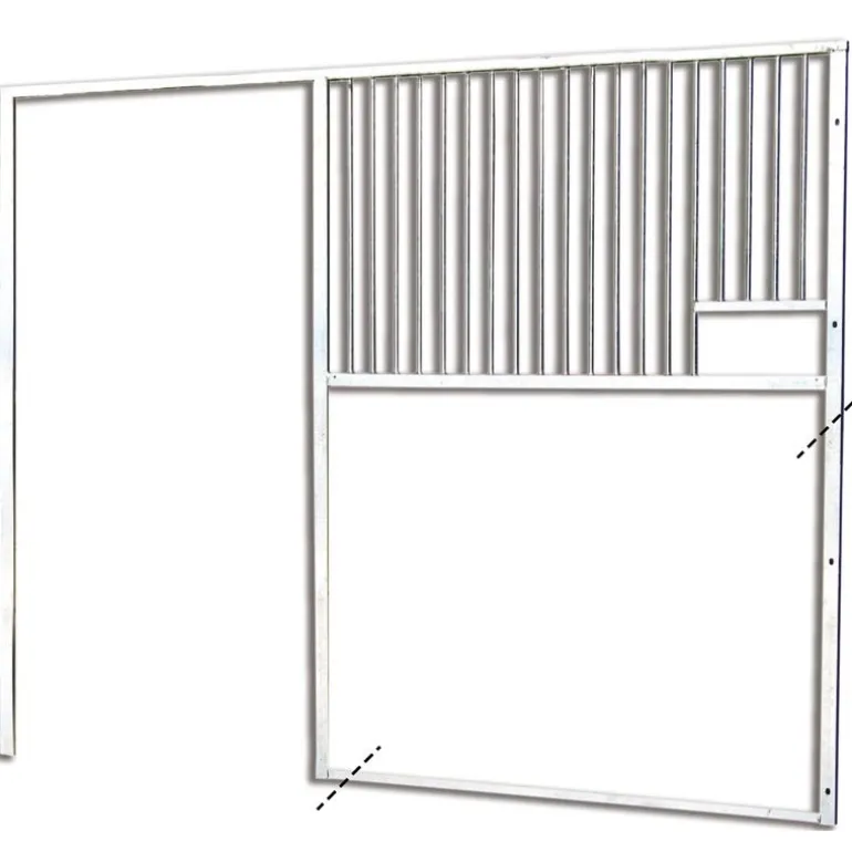 Façade de box barreaudée pour soubassement à maçonner - Larg. 3 m