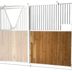 Façade de box barreaudée/bois - Larg. 2,5 m (sans porte)