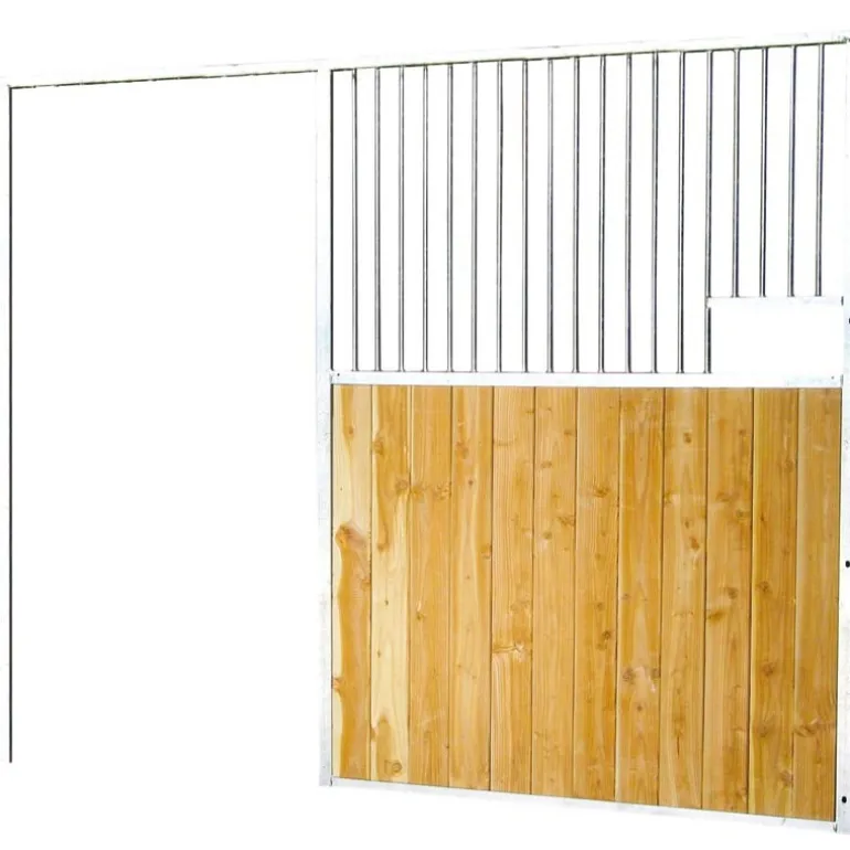 Façade de box barreaudée/bois - Larg. 2,5 m (sans porte)