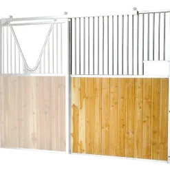 Façade de box barreaudée/bois - Larg. 2,5 m (sans porte)