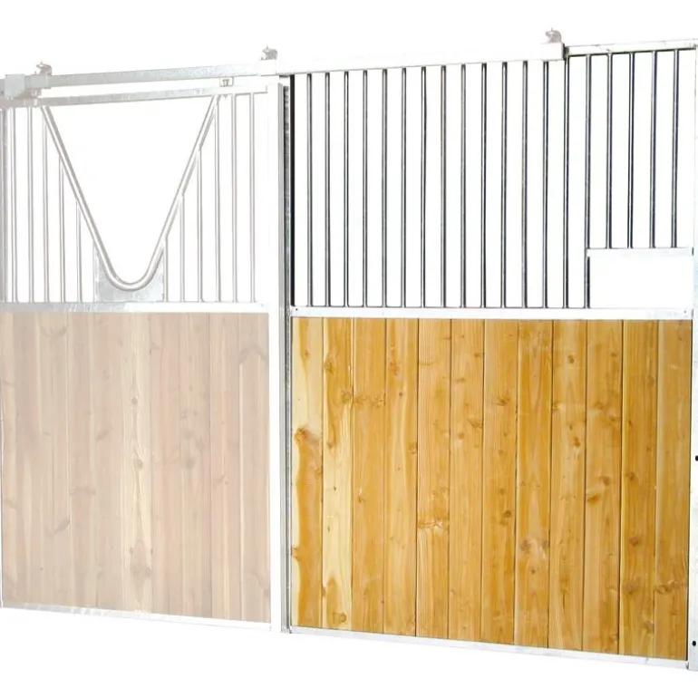Façade de box barreaudée/bois - Larg. 2,5 m (sans porte)
