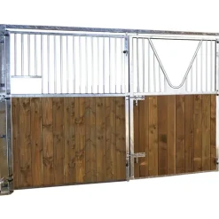 Façade ouvrante barreaudée 3 m avec porte battante col de cygne