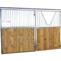 Façade ouvrante barreaudée 3 m avec porte battante col de cygne