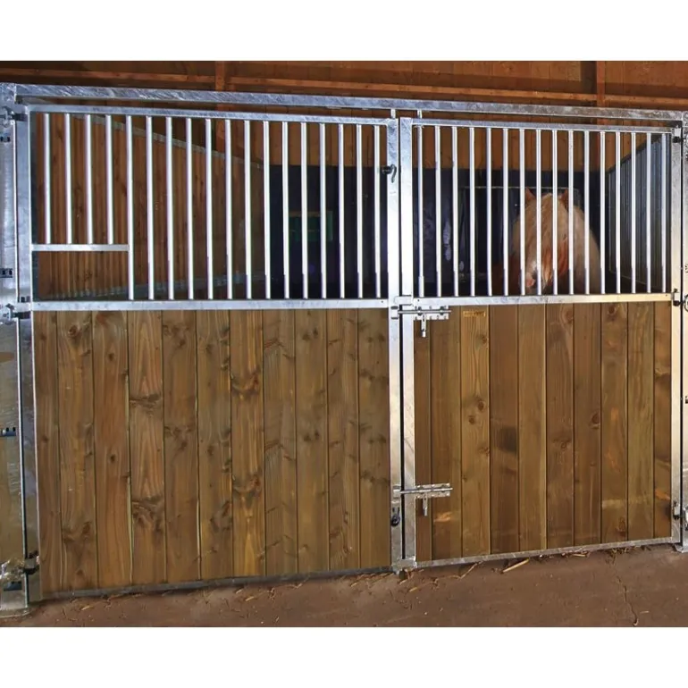 Façade ouvrante barreaudée 3 m avec porte battante barreaudée