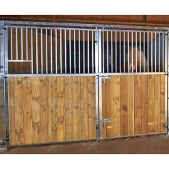 Façade ouvrante barreaudée 3 m avec porte battante barreaudée