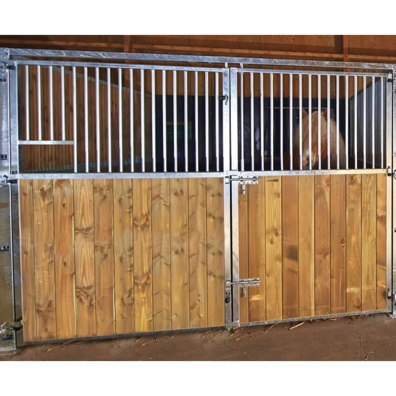 Façade ouvrante barreaudée 3 m avec porte battante barreaudée