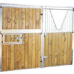 Façade ouvrante pleine bois 3 m avec porte battante col de cygne