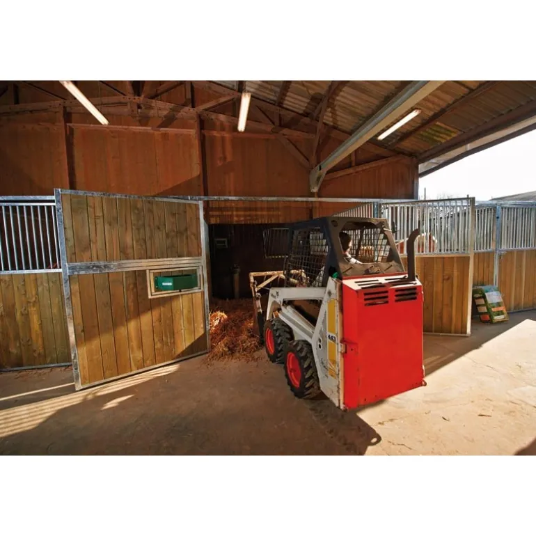 Façade ouvrante pleine bois 3 m avec porte battante