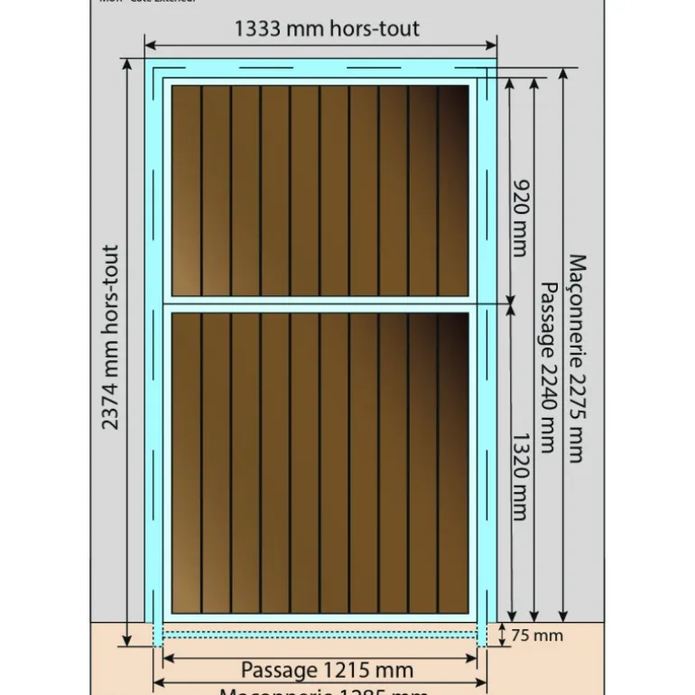 Porte de box complète modèle PRO - Tirant droit