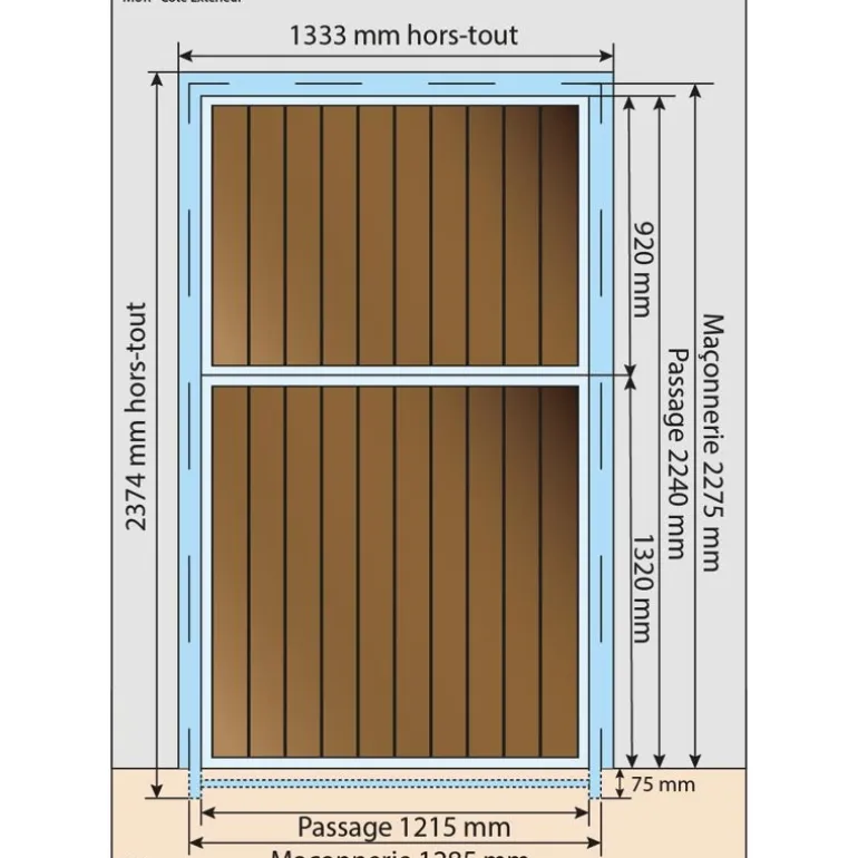 Porte de box complète modèle PRO - Tirant droit