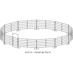 Rond de longe galvanisé Ø 12 m (panel 3,60 m)