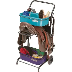 Servante porte-selle avec bacs de pansage