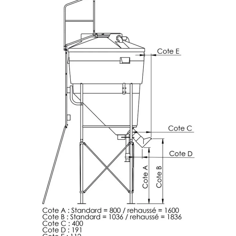 Silo à aliments grande contenance 9,70 m³