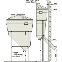 Silo à aliments grande contenance 5,70 m³