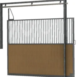 Séparation de box coulissante barraudée et soubassement bois 3 m